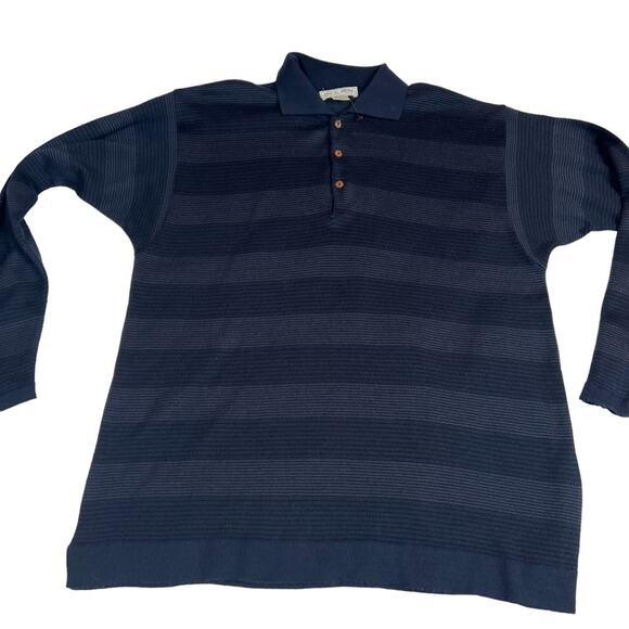 Jos J Oliver Other - Jos J Oliver Mens XL Sweater Blue Made in Italy Merino Wool blend striped FLAW